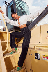 Give Me A Break Cargo Carpenter Jeans - Black Ins Street
